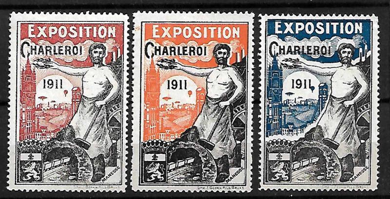 BELGIUM STAMPS, 1911 CHARLEROI EXPOSITION LABEL-CINDERELLA. MNH