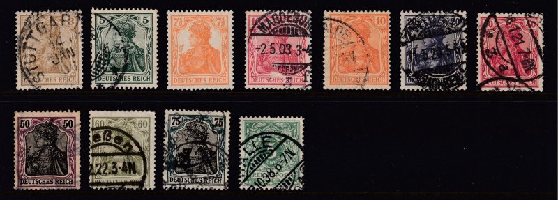 GERMANY- #66-126 - Germania Series - 11 Different - SCV $16.50