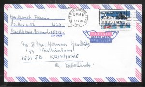 Just Fun Cover #C130 White River Junction VT. DEC/17/1991 Air Mail (my4768)