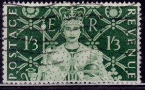 Great Britain, 1953, Queen Elizabeth, 1sh3p, sc#315, used