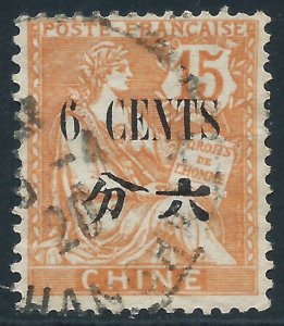France - Offices in China, Sc #59, 6c on 15c, Used