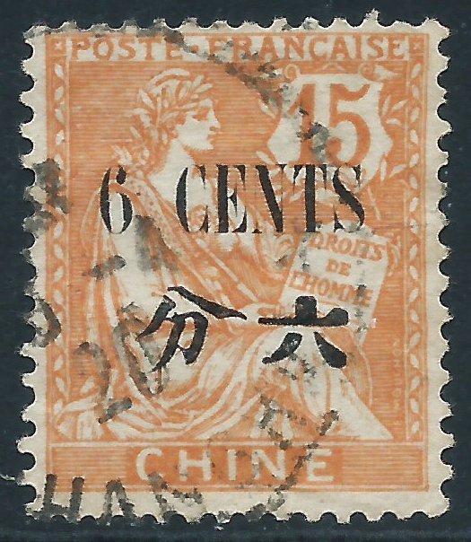 France - Offices in China, Sc #59, 6c on 15c, Used
