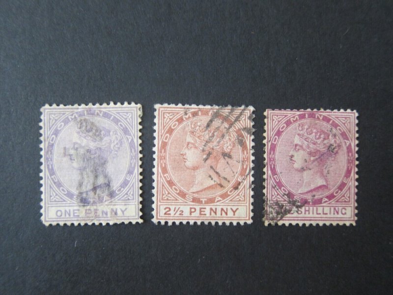 Dominica 1877 Sc 5,6,9 FU