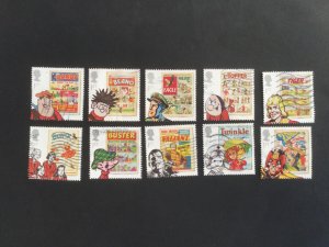 GB 2012.  Comics incl. Bunty, Dandy & Eagle.  Set of 10 used stamps.