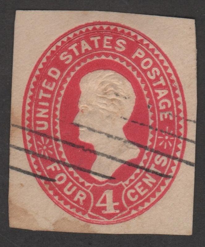 SC#U324 4¢ Jackson Cut Square (1887) Used