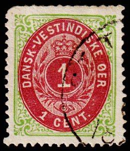 Danish West Indies Scott 5 (1874) Used F, Cat. Value $30.00 C