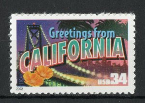 3565 * CALIFORNIA GREETINGS  * U.S. Postage Stamp  MNH  