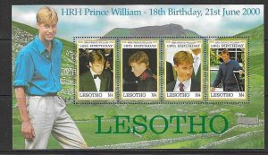 LESOTHO SG1719A 2000 18th BIRTHDAY OF PRINCE WILLIAM MNH