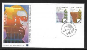 United Nations NY 312-13 Namiba Geneva Cachet FDC First Day Cover