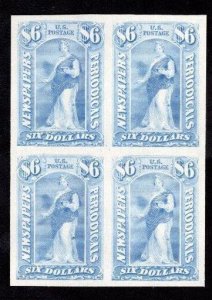 MOMEN US STAMPS #PR26P3 $6 BLOCK PROOF ON INDIA SUPERB $80++ LOT #82530-1