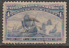 U.S. 233, 4¢ COLUMBIAN EXPOSITION USED. F. (468)