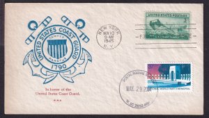 1946 Armed Forces Sc 936 Coast Guard with W. M. Grandy cachet (WC