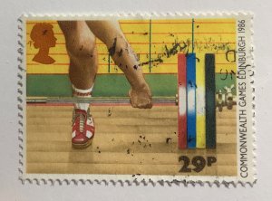 Great Britain 1986 Scott 1151 used - 29p, Commonwealth Games, Weightlifting