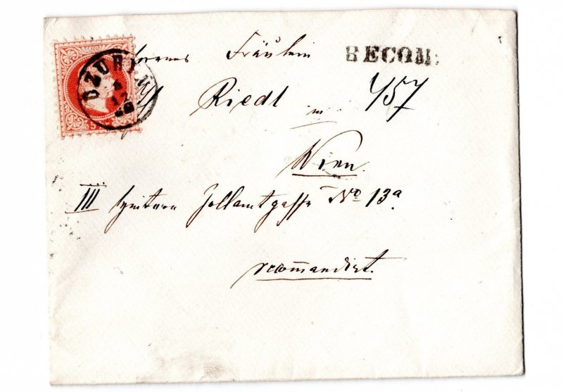 letter  1880 : dzuryn - wien , reco,