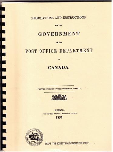 Book - Reglations  & Instructions Government of Canada