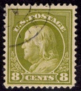 US Stamp #414 8 Cent Franklin Used SCV $2.00