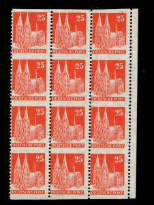 GERMANY BIZONE SCOTT 648 MICHEL 87 III W uzs BLOCK 12 IMPERF HOR BETWEEN PAIRS