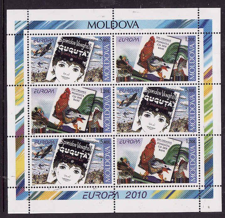 Moldova-Sc#722a-unused NH sheet-Planes-Rooster-Europa-2010-