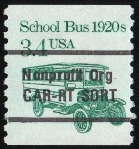 SC#2123a 3.4¢ School Bus Precancel Coil Single (1985) MNH