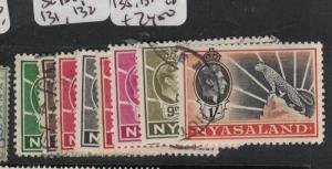 Nyasaland SG 130, 131, 132, 133-a, 135, 137-8 VFU (7dst) 