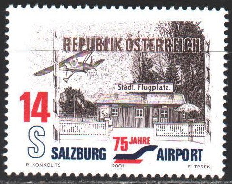 Austria. 2001. 2340. Salzburg Airport, plane. MNH.
