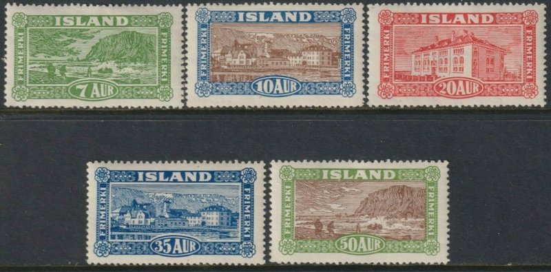 Sc# 144 / 148 Iceland 1925 complete ML-LMH set CV $275.00 Stk# 2