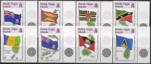 1987 British Virgin Islands Organization of Eastern Caribbean 8v. MNH SG. n. 630