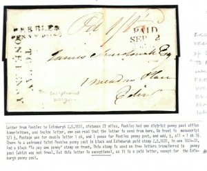 GB SCOTLAND Cover Edinburgh*TO PAY ONE PENNY* Penny Post 1831 RARE Not FREE B130