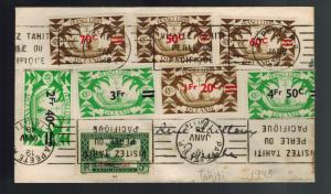 1948 Papeete Tahiti Cover to Overprints Free France