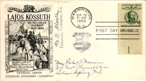 #1117 Lajos Kossuth – AUTOGRAPHED BY POSTMASTER – Fleetwood Cachet