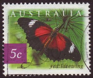 Australia 2004 Sc#2235 5c Red Lacewing Butterfly, Wildlife USED.