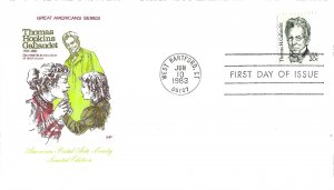 1983 FDC, #1861, 20c Thomas H. Gallaudet, 3 diff. cachets