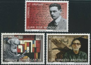 Uruguay #1786-1788 Famous People Postage Stamps Latin America 1999 Mint LH