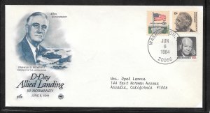 #1394 D-Day Landing in Normandy 40th Anniversary 1984 Artcraft Cachet (12602)