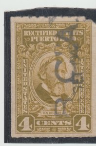 Puerto Rico Scott # RE37 4¢ Rectified Spirits (1942) Used BCA CXL