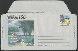 COCOS IS 50c pictorial aerogramme fine unused..............................63776