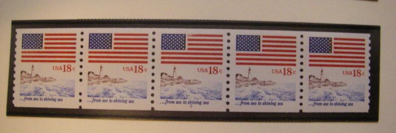 Scott 1891, 18 cent Flag, PNC5 #2, MNH BEAUTY