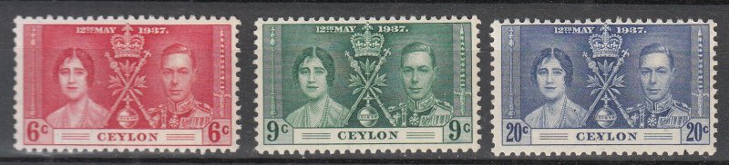 Ceylon - 1937 Coronation Sc# 275/277 - MLH (7733)