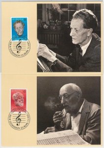 51467 - Switzerland - POSTAL HISTORY - set of 2 MAXIMUM CARD - 1985 EUROPE Music-