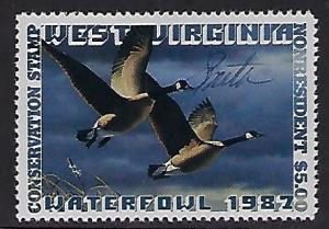 WV-1 Catalog # WV state duck Stamp Artist Signed Daniel Smith Canada Geese