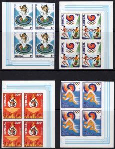 Senegal 1998 Sc#786/789 SEOUL OLYMPICS Block of 4 IMPERFORATED MNH