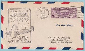 UNITED STATES FIRST FLIGHT COVER - 1930 FROM PHOENIX ARIZONA - CV509