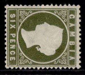 GAMBIA QV SG32d, 6d olive-green, M MINT. Cat £80.