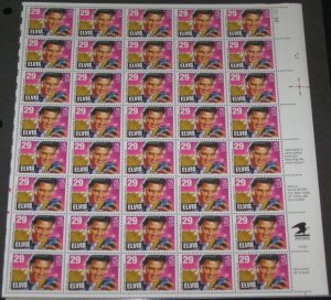 US #2721 29¢ Elvis Presley, Complete sheet of 40, og, NH, VF, Brookman $36.50