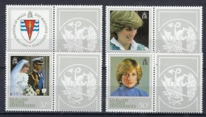 Falkland Is 1L72-75 MNH 1982 Princess Diana (ak2056)