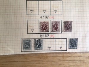 Belgium vintage pre cancel study stamps page folded  Ref 58151 