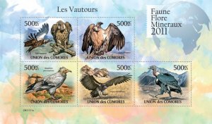 COMOROS - 2011 - Vultures - Perf 5v Sheet - Mint Never Hinged