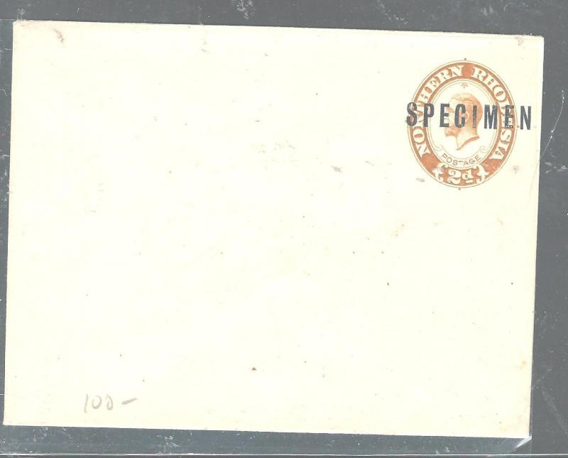 NORTHERN RHODESIA  (P1105B) KGV 2D PSE STAMPED SPECIMEN BOLD LETTERS