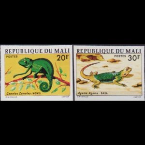 MALI 1976 - Scott# 250A-1A Reptiles Imperf. Set of 2 NH