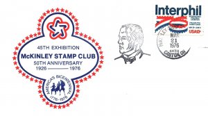 45th EHIBITION McKINLEY STAMP CLUB 50th ANNIVERSARY 1926 - 1976 AT CANTON OHIO